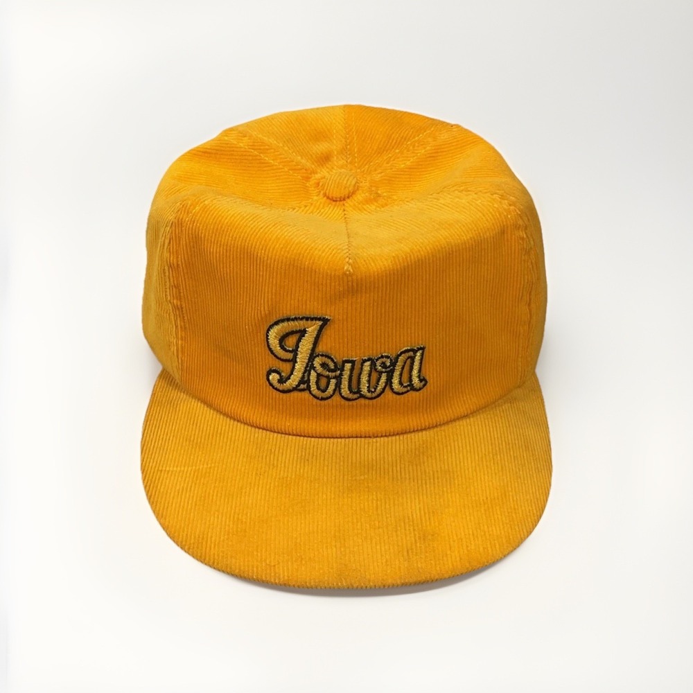 Vintage Iowa Hawkeyes Black Script Corduroy Hat by‎ University Square - USA Made